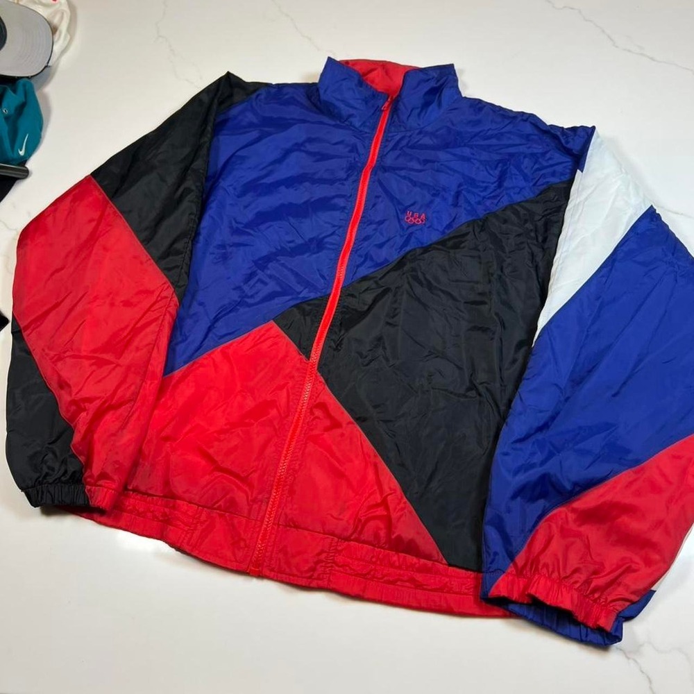 Vintage 90s USA colorful full zip windbreaker jacket